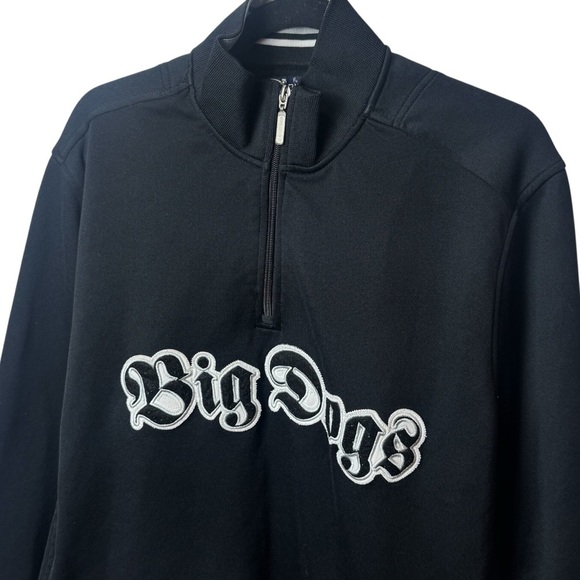 Y2K Big Dogs Black Substantial Cowlneck Quarter Zip Novelty Fun Outdoors L - Picture 3 of 7